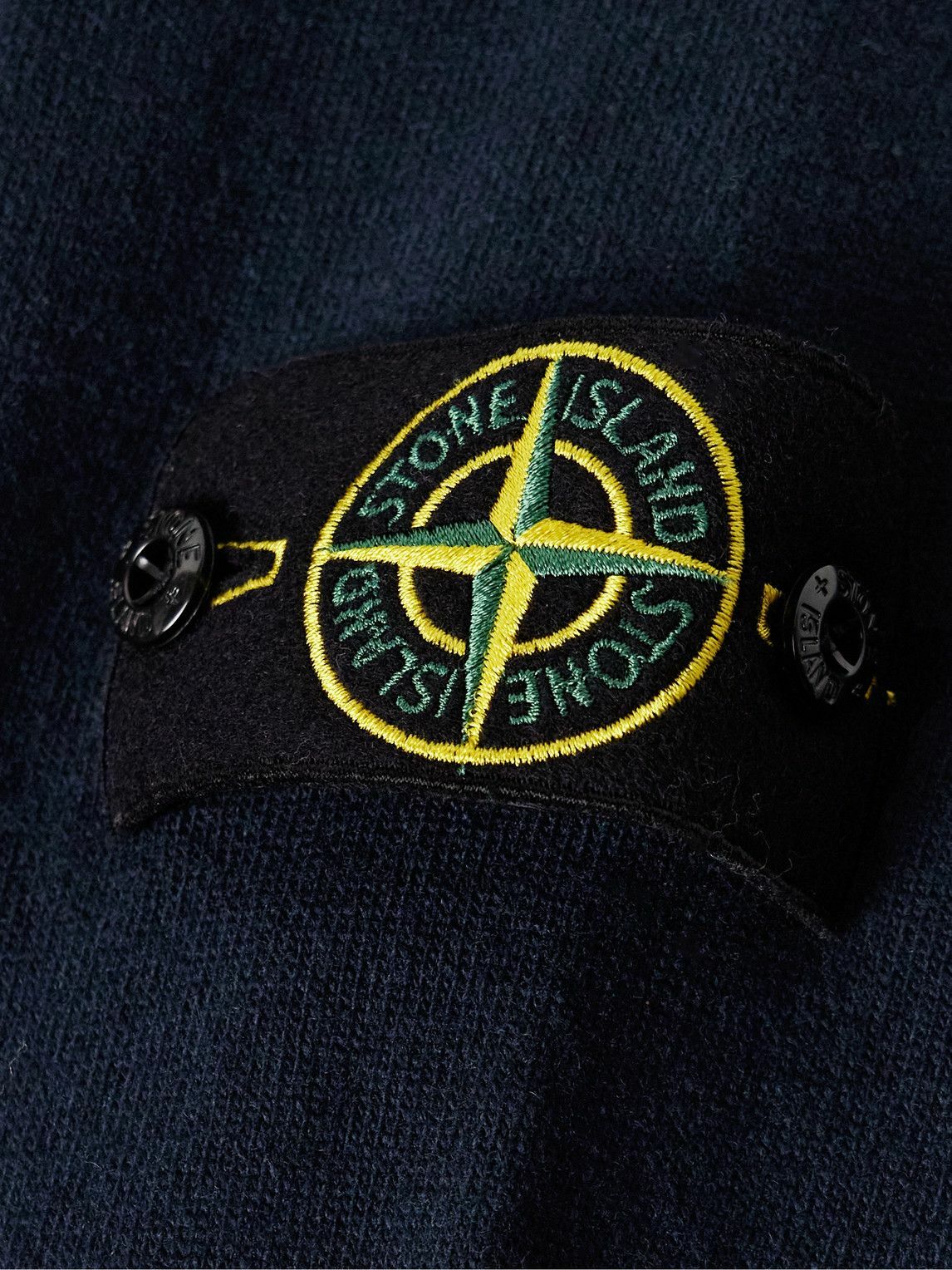 Stone Island - Logo-Appliquéd Virgin Wool Half-Placket Sweater - Blue