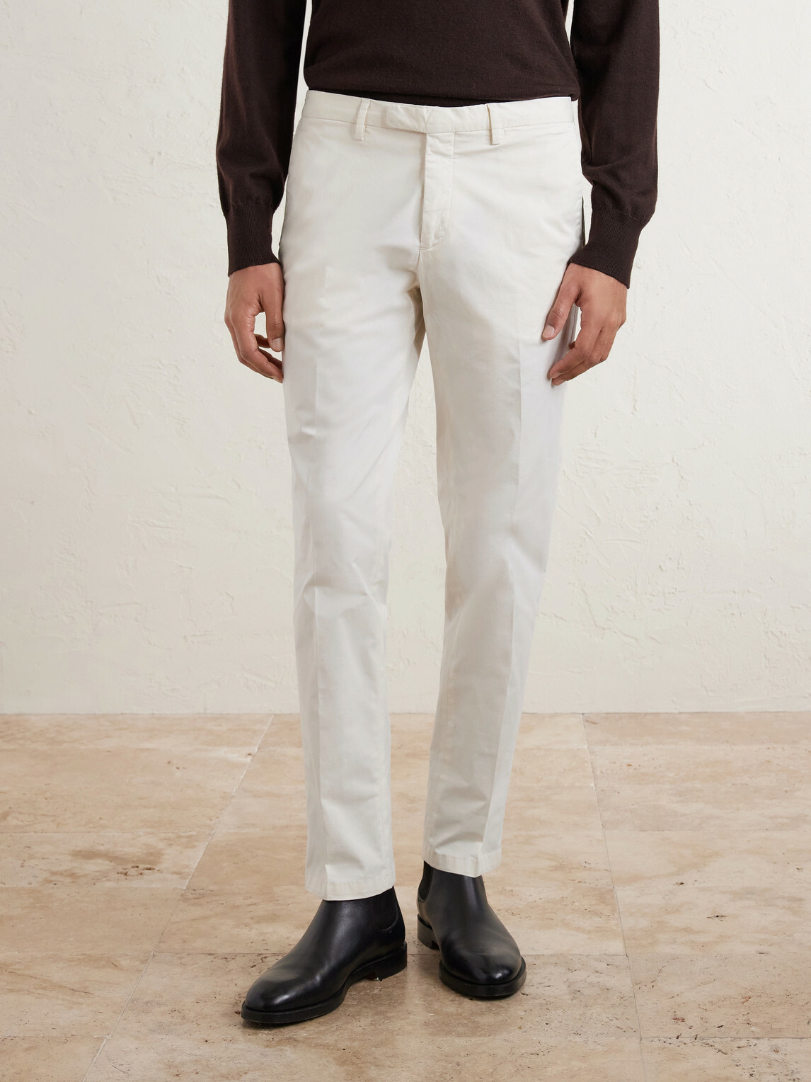 Boglioli - Tapered Cotton-Blend Trousers - Neutrals