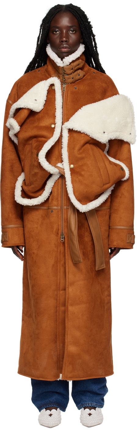 Orange 2025 shearling coat