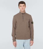 Stone Island Cotton and linen half-zip sweater