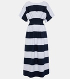 Carolina Herrera Striped cotton-blend midi dress