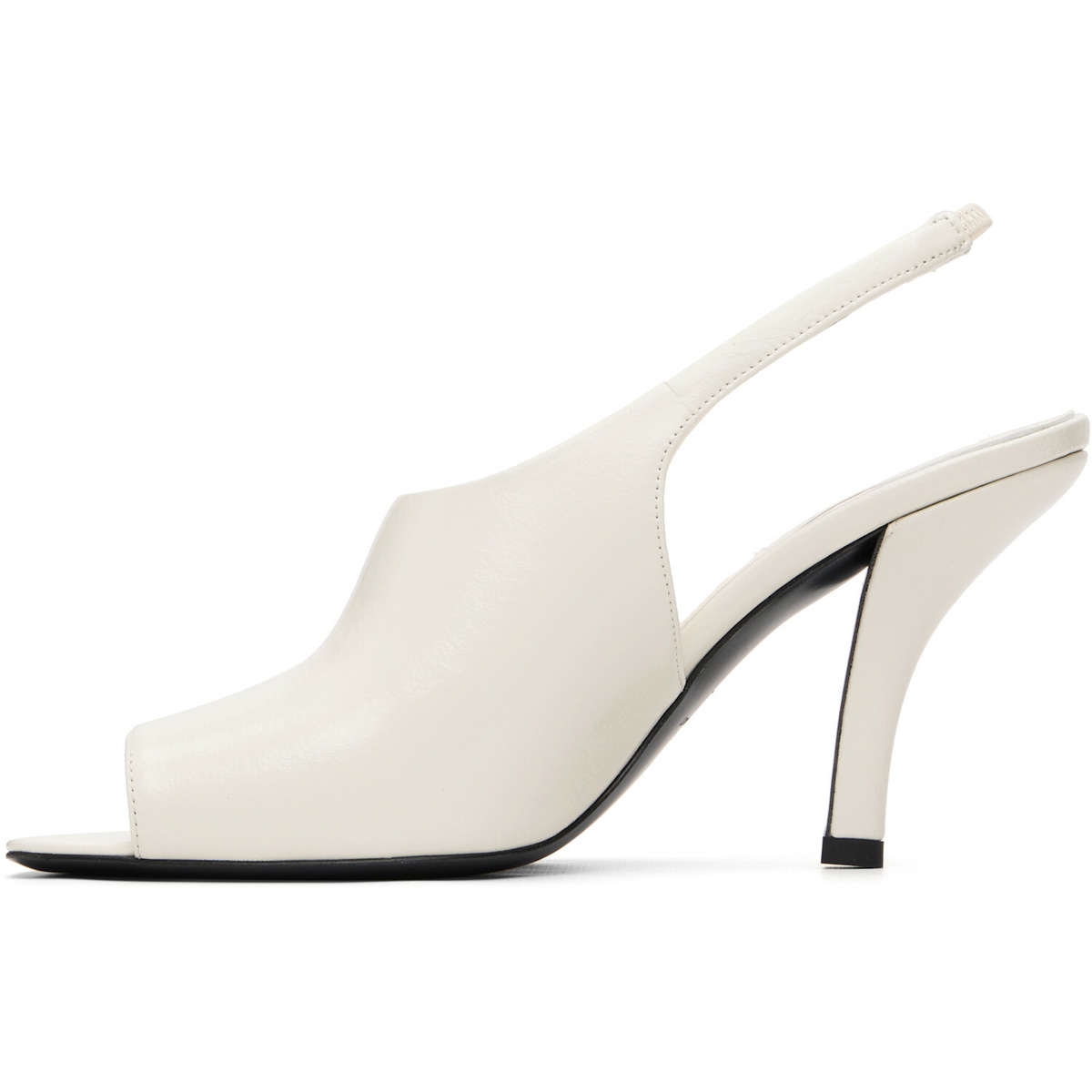TOTEME Off-White Contour Naplack Slingback Heeled Sandals