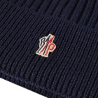 Moncler Grenoble Men's Rib Logo Beanie in Navy