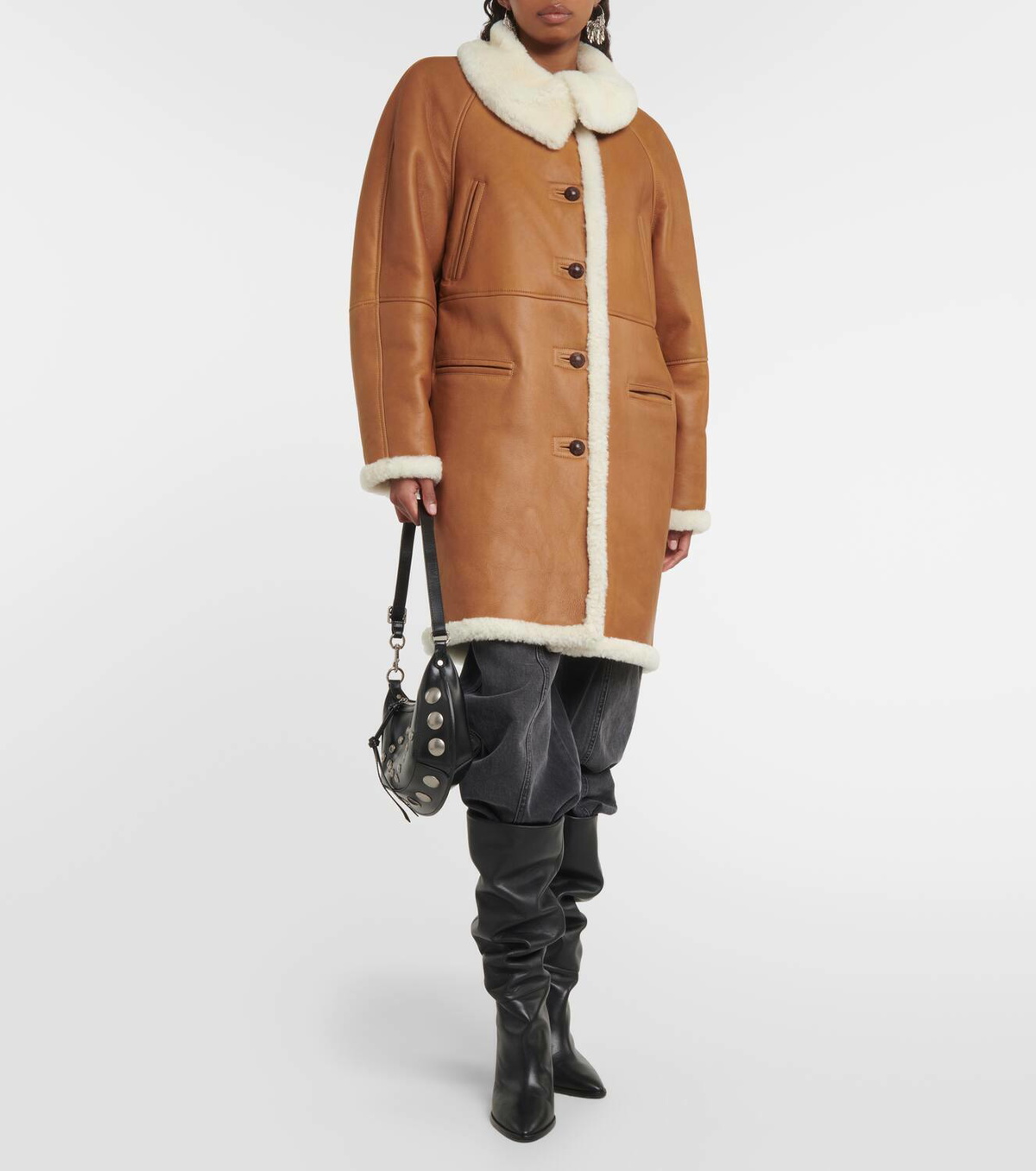 Isabel Marant Astana leather and shearling coat Isabel Marant