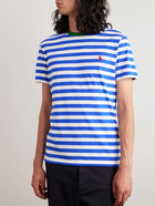 Polo Ralph Lauren - Logo-Embroidered Striped Cotton-Jersey T-Shirt - White