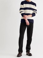 OFFICINE GÉNÉRALE - Marco Striped Linen and Cotton-Blend Sweater - Blue