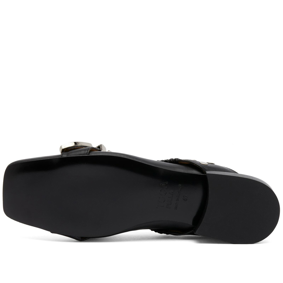 Toga Pulla Women's Belt Strap Ballerina Shoes in Black Toga Pulla