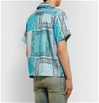 AMIRI - Camp-Collar Bandana-Print Silk-Twill Shirt - Blue