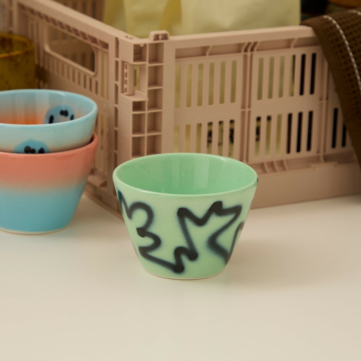 Frizbee Ceramics Super Cup Large - 250ml in Green Pizza 