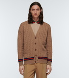 Gucci - Cable-knit cashmere and wool cardigan