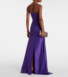 Solace London Alessandra off-shoulder satin gown