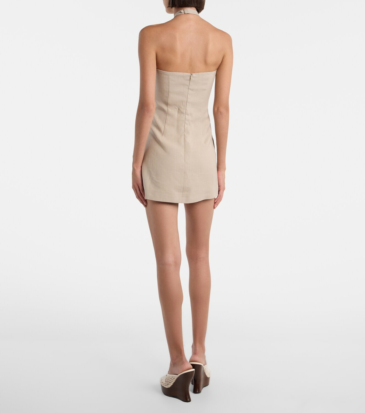 Magda Butrym Halterneck linen minidress