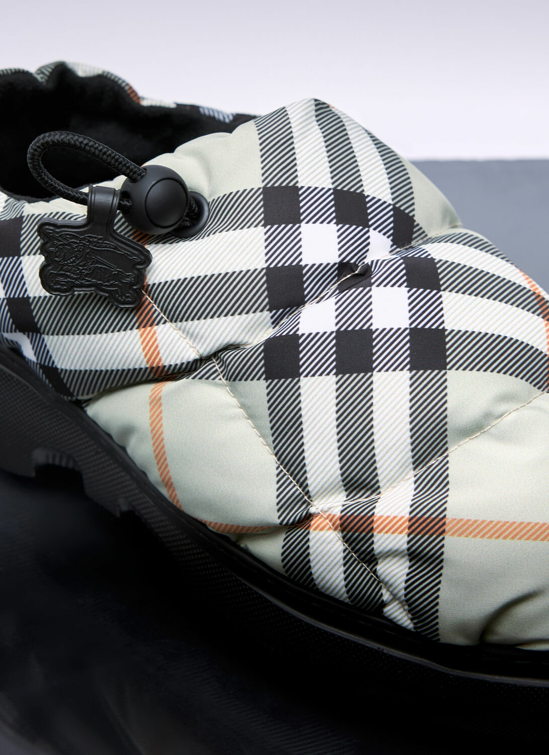 Burberry Check Nylon-Blend Pillow Mule