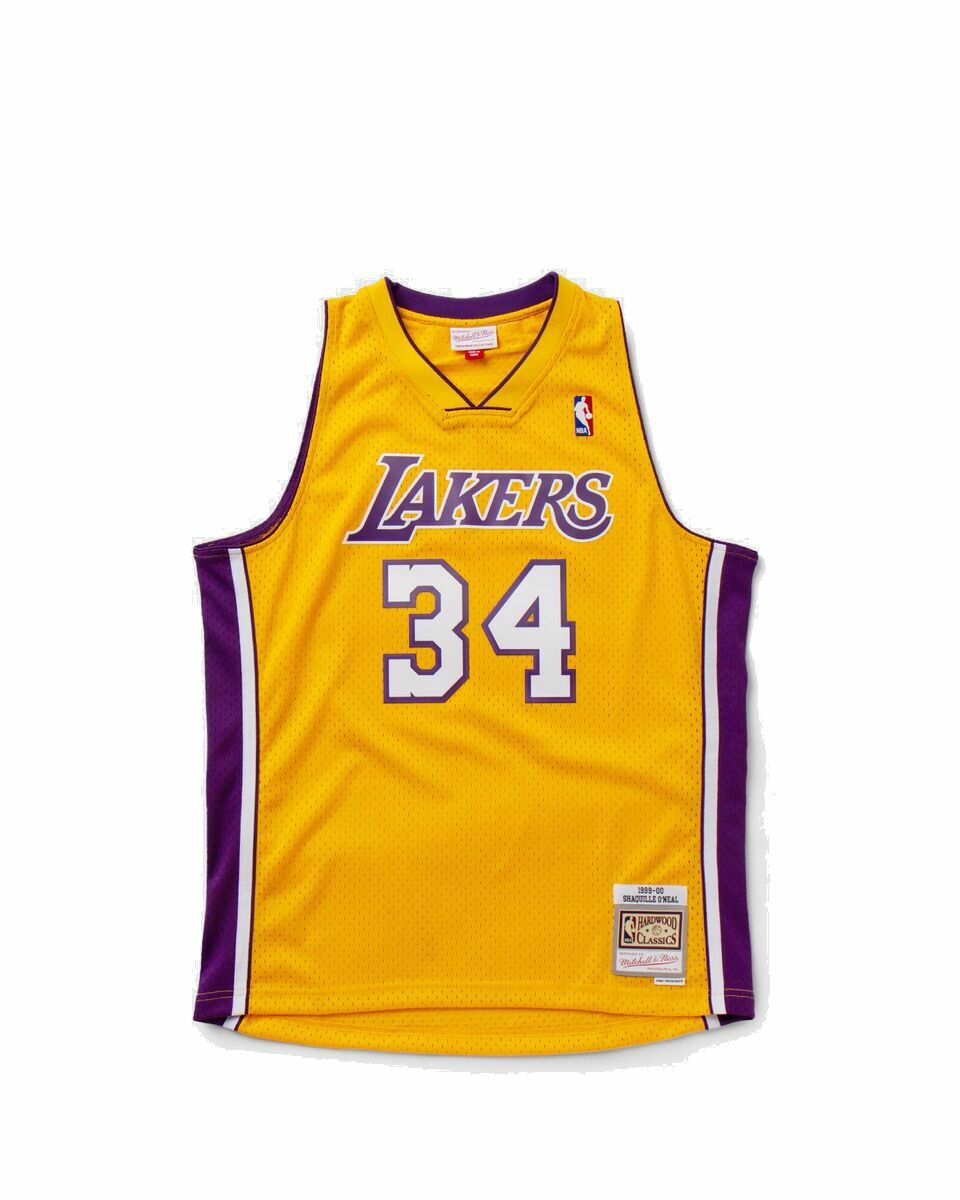 Photo: Mitchell & Ness Nba Swingman Jersey Los Angeles Lakers Home 1999 00 Shaquille O'neal #34 Yellow - Mens - Jerseys