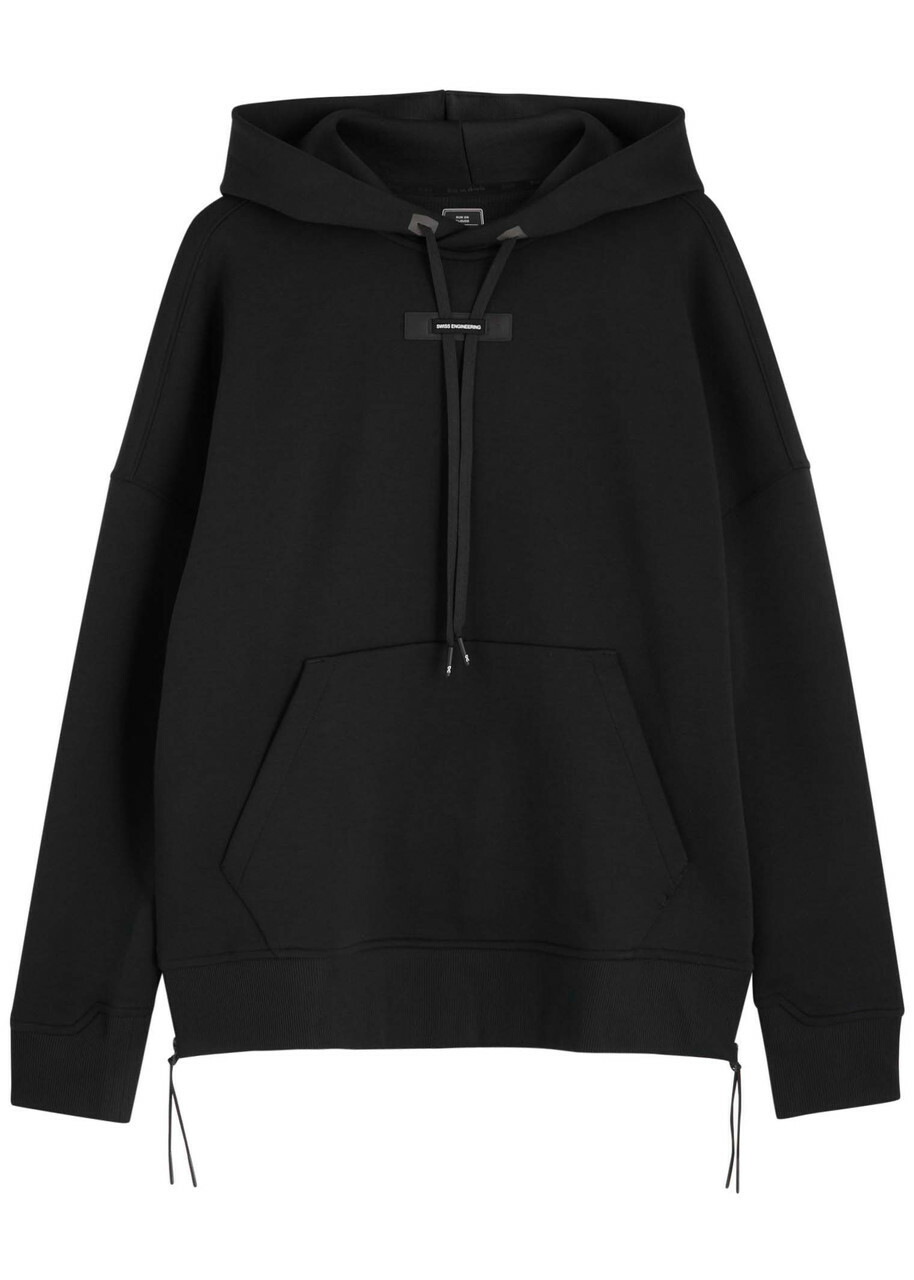 ON Logo Stretch-jersey Hooded Sweatshirt Black