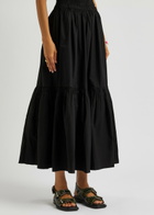 Ganni Cotton-poplin Maxi Skirt Black