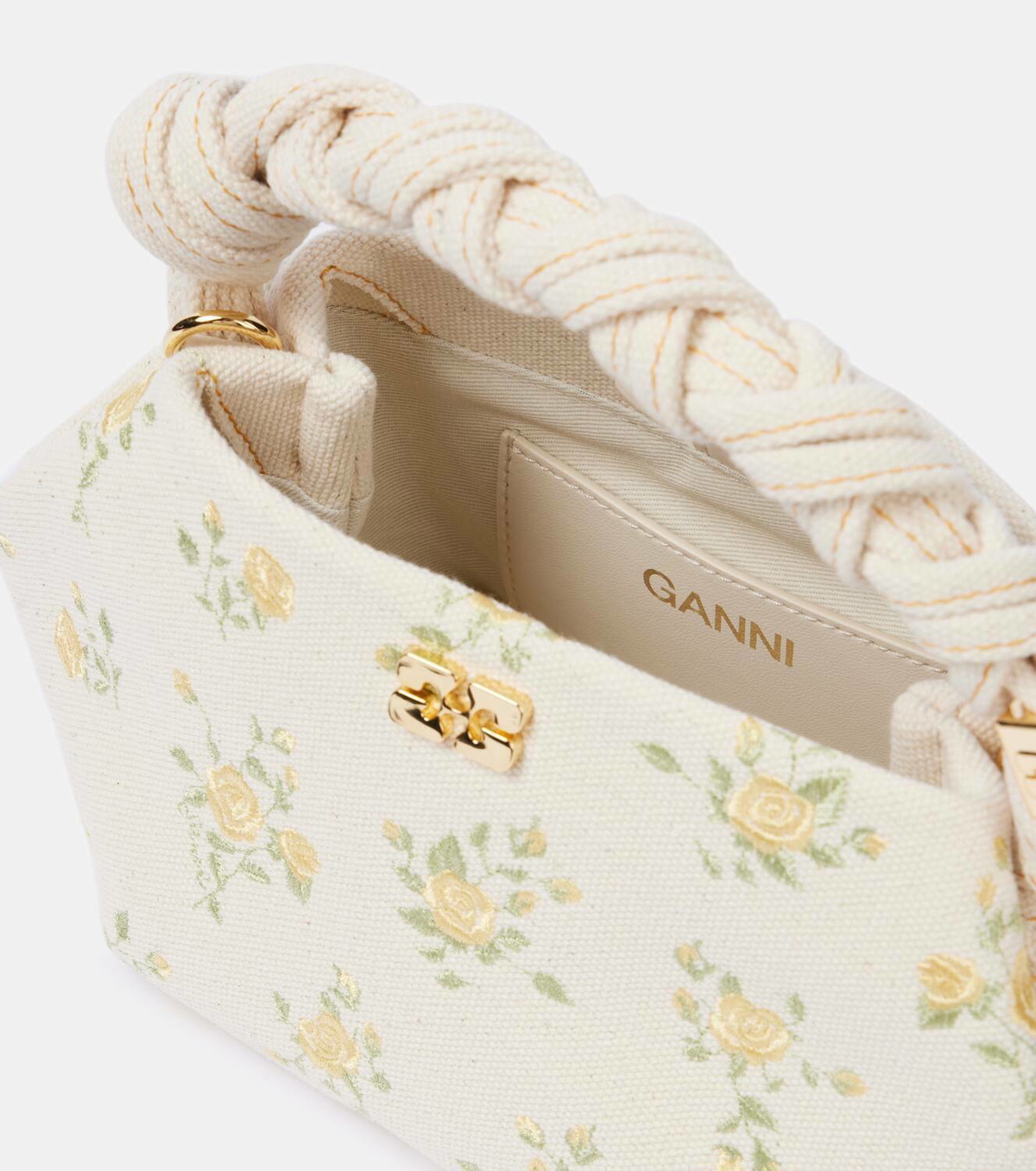 Ganni Bou Mini floral canvas tote bag GANNI