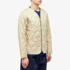 Taion Men's Military Zip V-Neck Down Jacket in Cream
