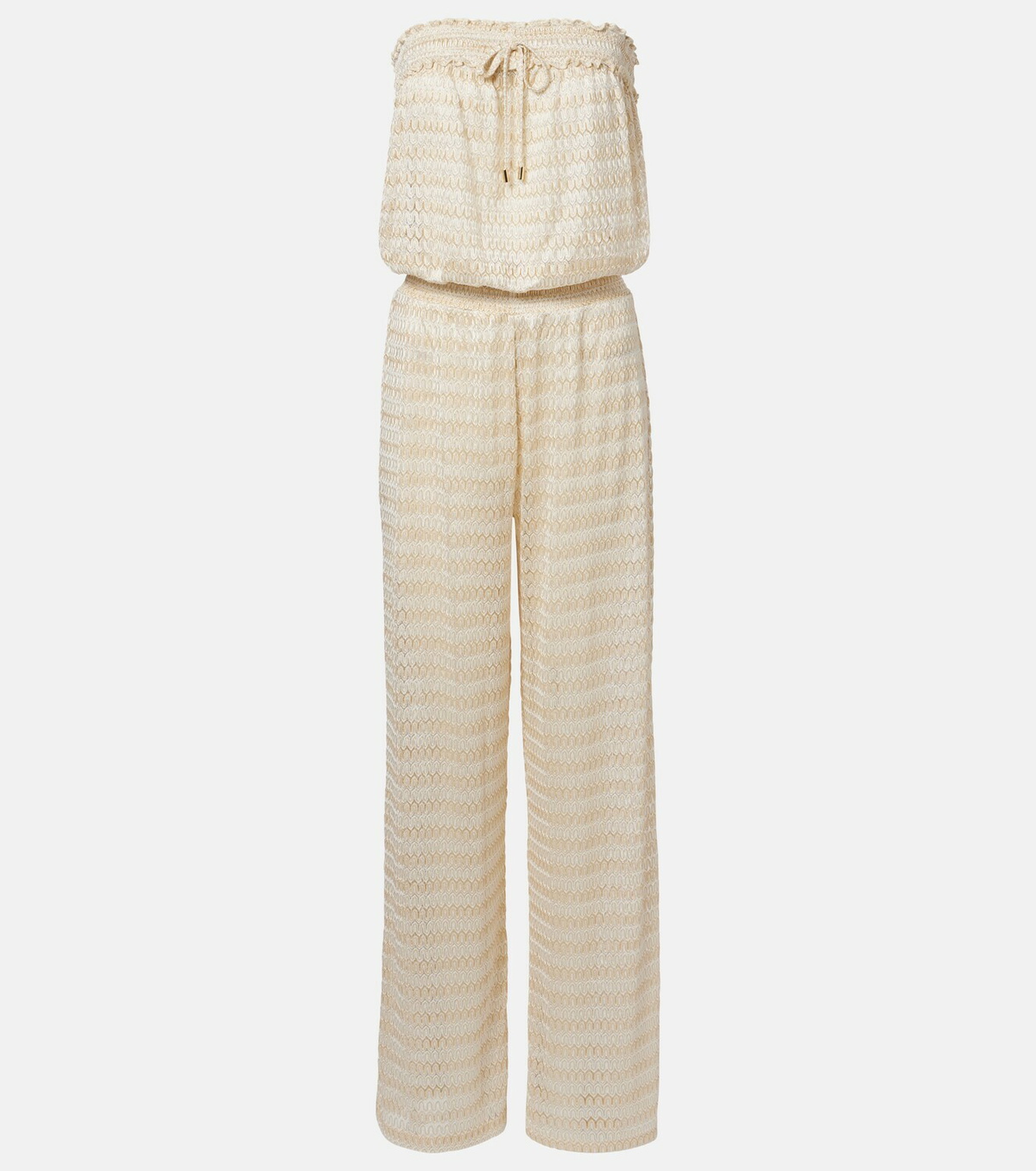 Melissa Odabash Semi-sheer lamé jumpsuit