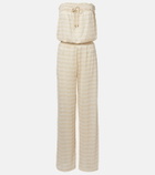 Melissa Odabash Semi-sheer lamé jumpsuit