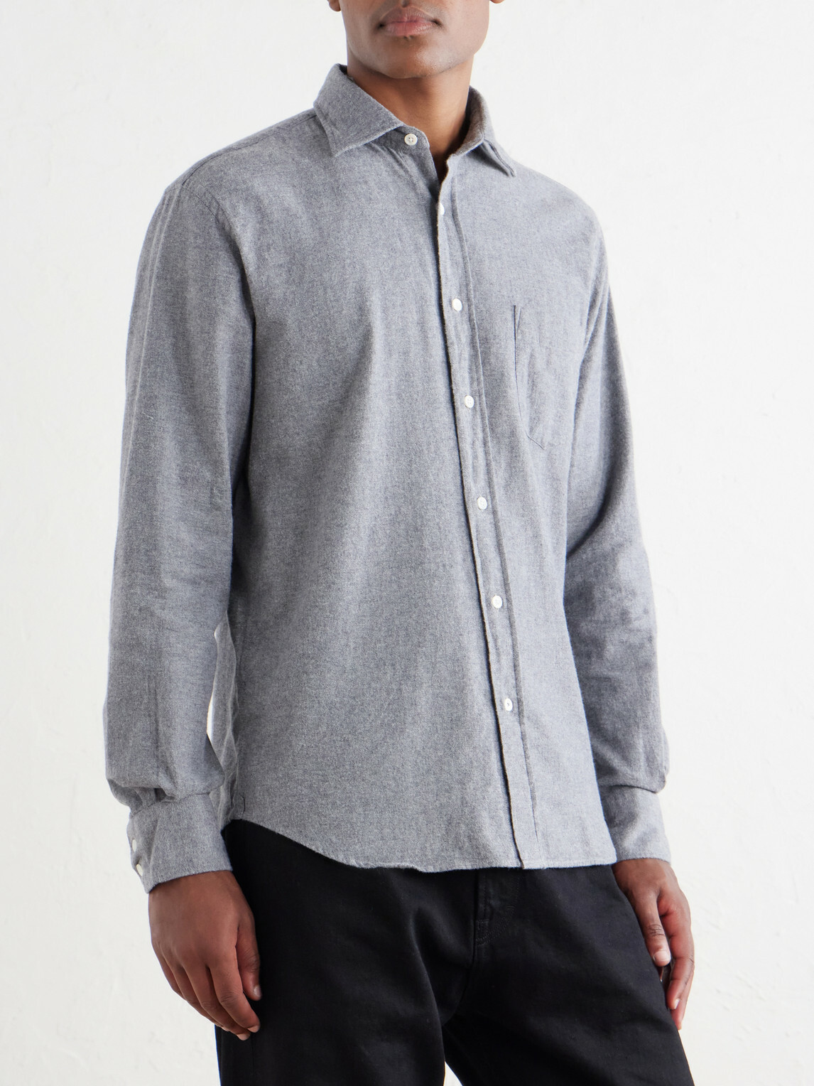 Hartford - Paul Cotton-Flannel Shirt - Gray