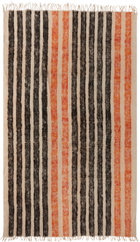 Luna Del Pinal Off-White & Orange Geometric Momostenango Blanket