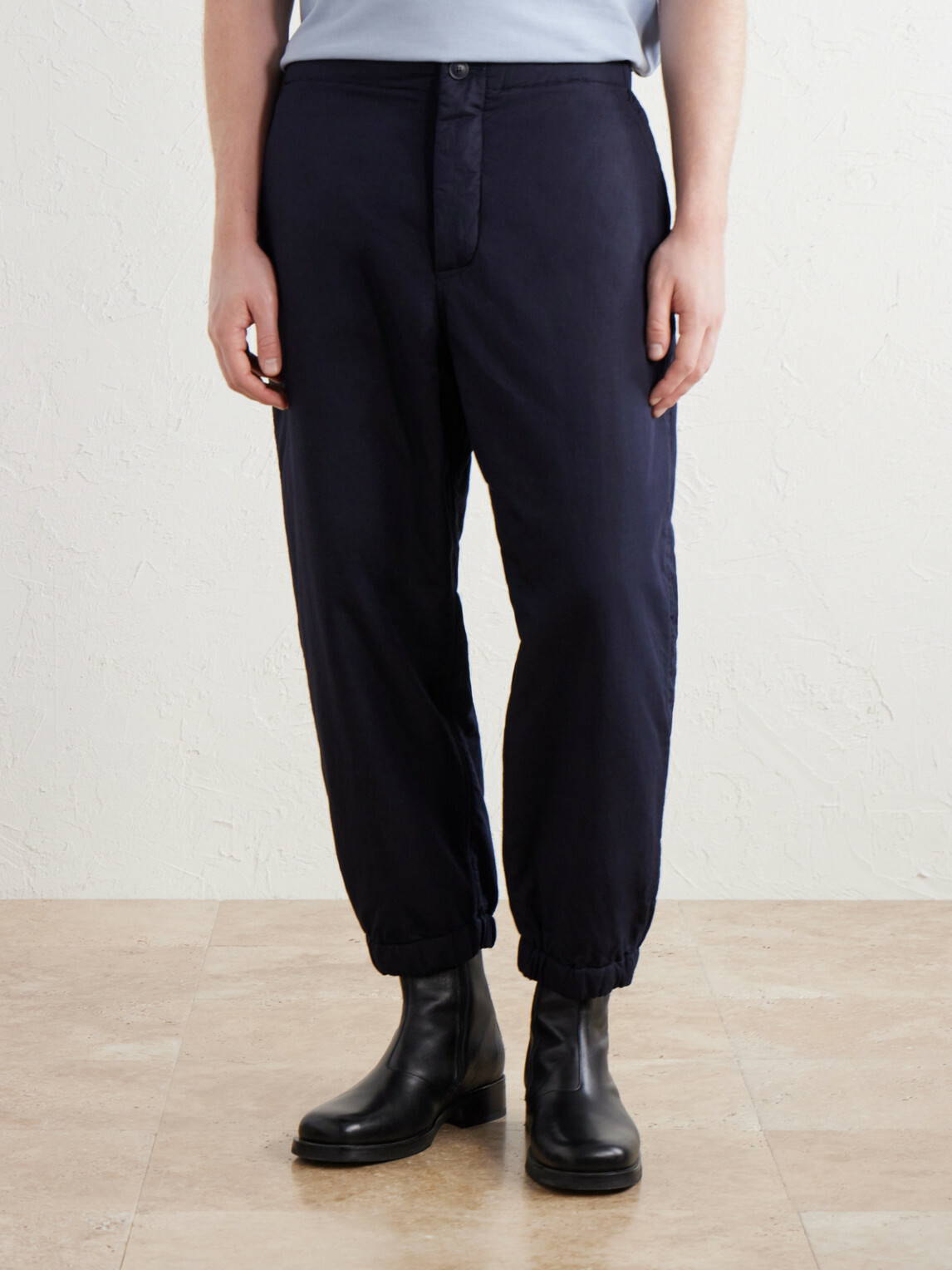 Casey Casey - Snow Tapered Cotton and Linen-Blend Trousers - Blue