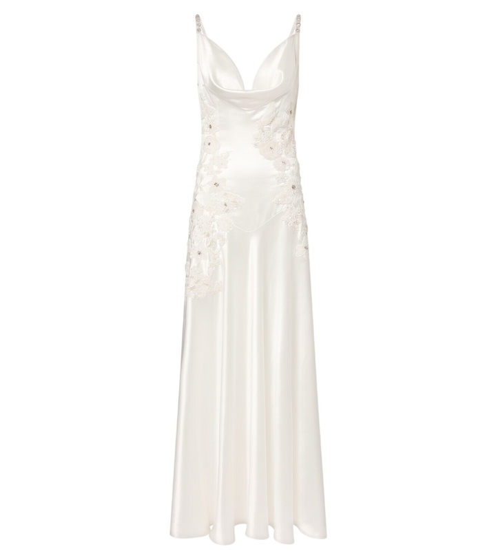 Photo: Là Fuori Embellished embroidered silk gown