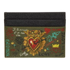 Dolce and Gabbana Black and Brown Sacre Coeur Card Holder