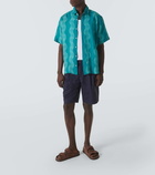 Frescobol Carioca Striped linen bowling shirt