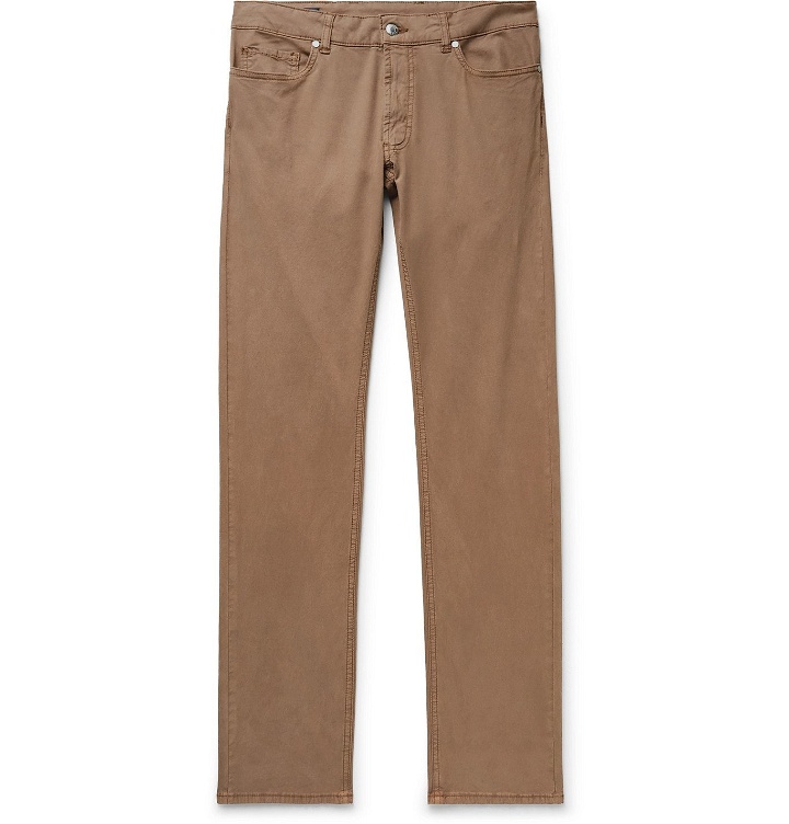 Photo: Peter Millar - Wayfare Slim-Fit Tencel and Cotton-Blend Twill Trousers - Brown
