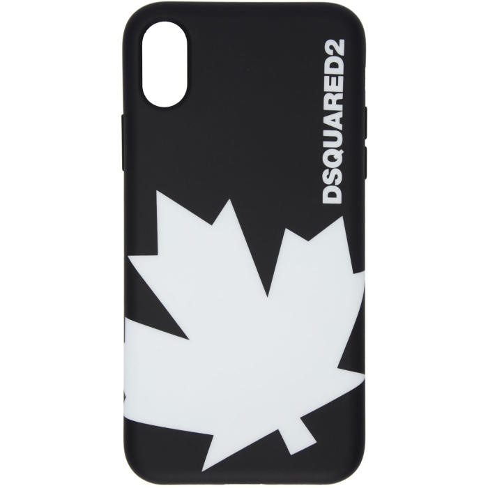 Photo: Dsquared2 Black Maple Leaf Logo iPhone X Case