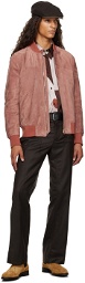 Paul Smith Pink Regular-Fit Leather Bomber Jacket