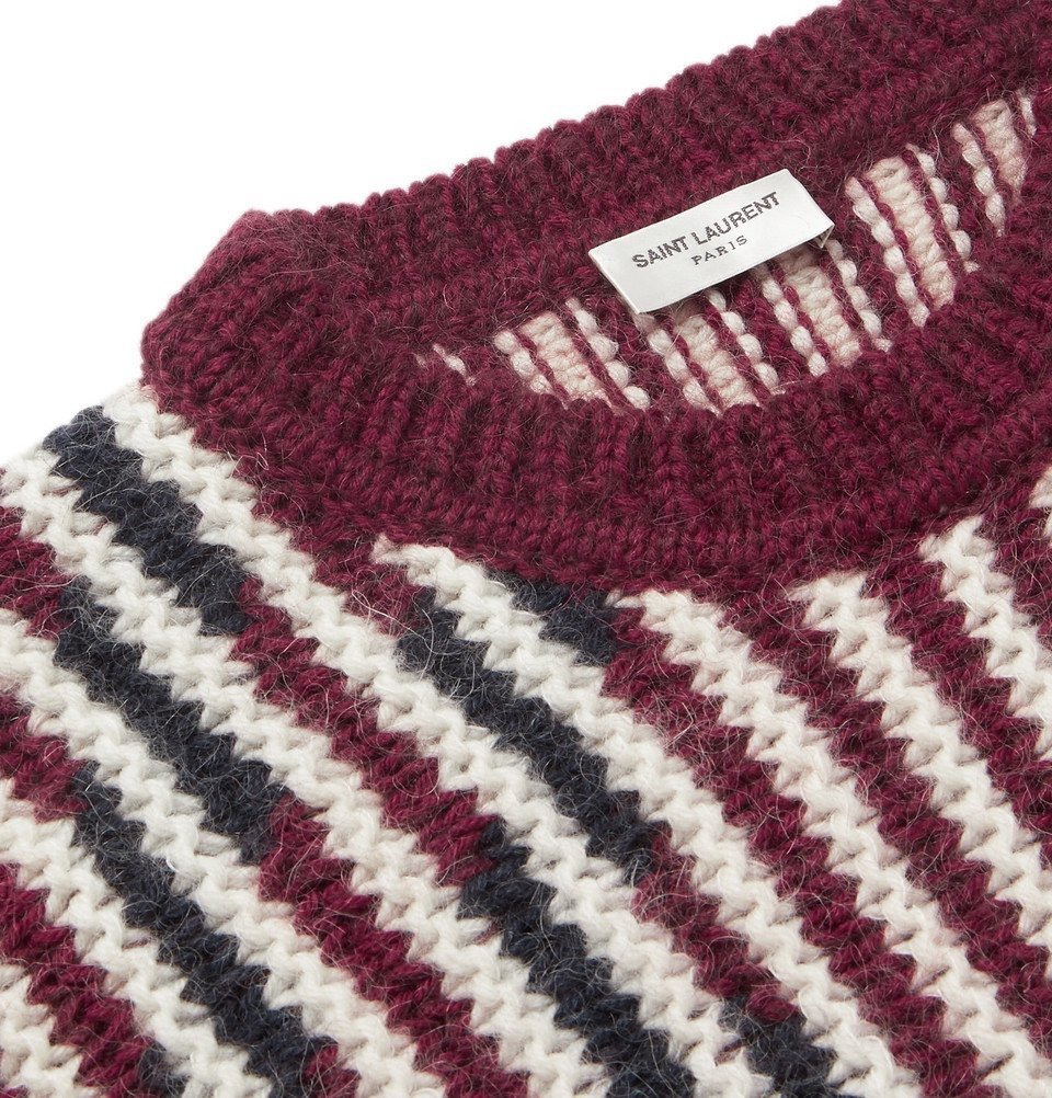 Saint Laurent - Slim-Fit Striped Wool-Blend Sweater - Men - Red Saint ...