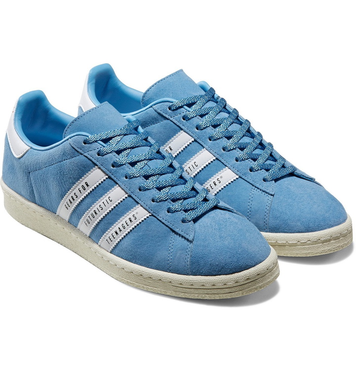 Photo: adidas Consortium - Human Made Campus Leather-Trimmed Suede Sneakers - Blue