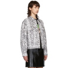 Alexander Wang Black and White Denim Python Game Jacket