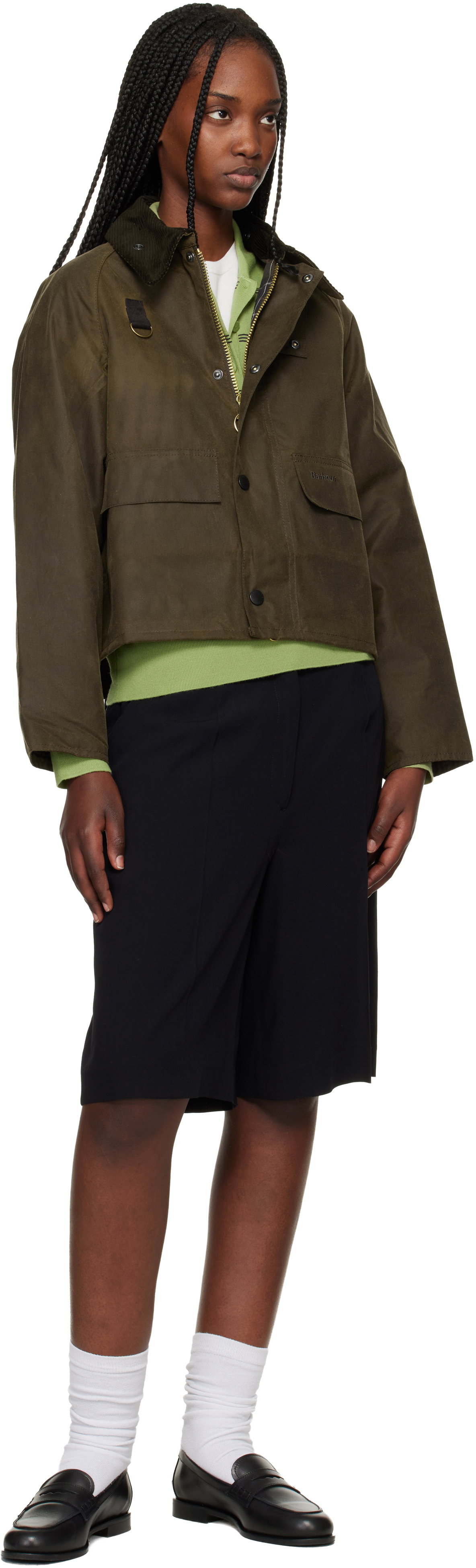 Barbour Khaki Spey Slim Waxed Jacket