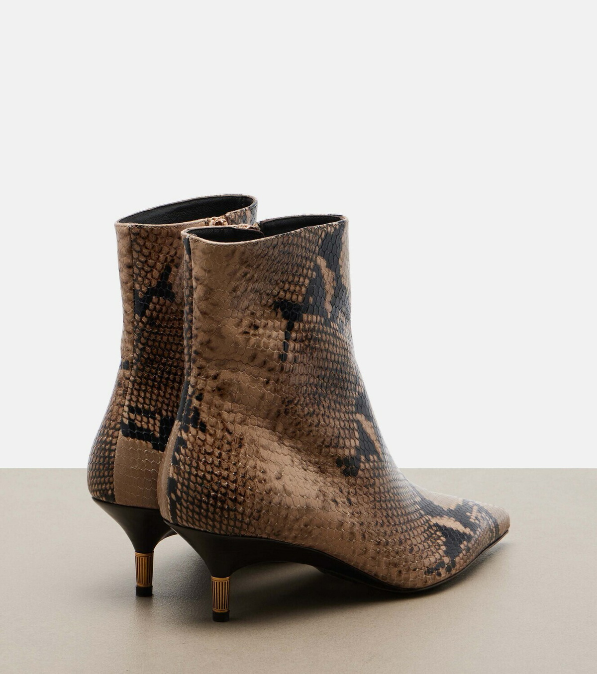 Khaite Bella snake-effect leather ankle boots