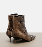 Khaite Bella snake-effect leather ankle boots