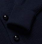 TOM FORD - Shawl-Collar Ribbed Wool Cardigan - Men - Navy