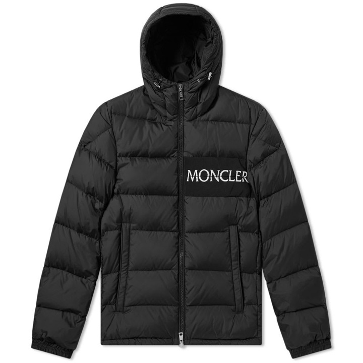 Photo: Moncler Aiton Logo Hooded Down Jacket Black