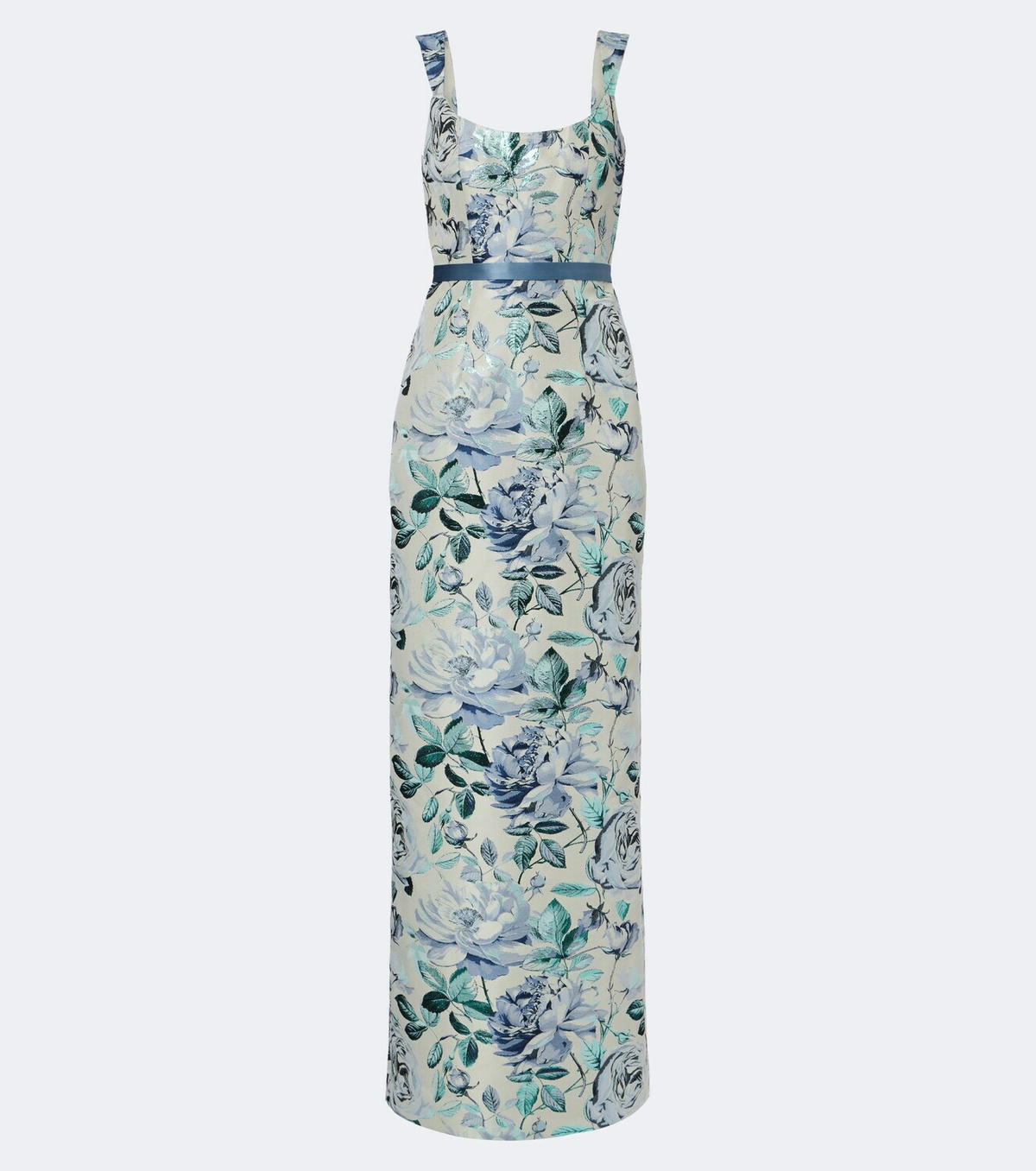 Markarian Robin belted floral brocade gown