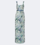 Markarian Robin belted floral brocade gown