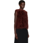 Yves Salomon Brown Cropped Feather Gilet Vest