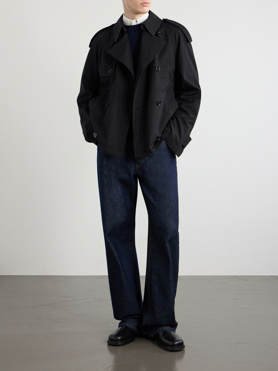 Burberry - Cropped Cotton-Gabardine Trench Coat - Black