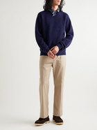 Drake's - Brushed Shetland Wool Sweater - Blue