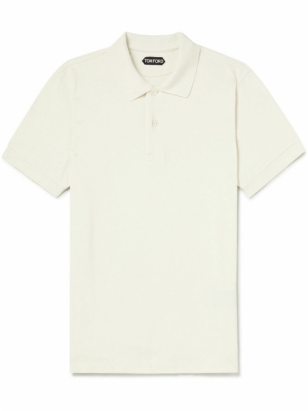 Photo: TOM FORD - Cotton-Piqué Polo Shirt - Neutrals