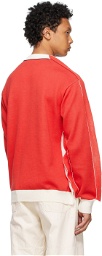 Ambush Off-White & Red Knit Fin Sweater
