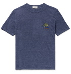 Altea - Embroidered Linen T-Shirt - Blue