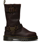 Dr. Martens Brown Anistone Hi Leather Biker Boots